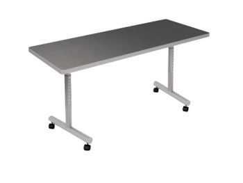 Interior Concepts, Motion Table, T-Leg, Casters, Height Adjustable-Pin Clip, 30d x54w x26-35h