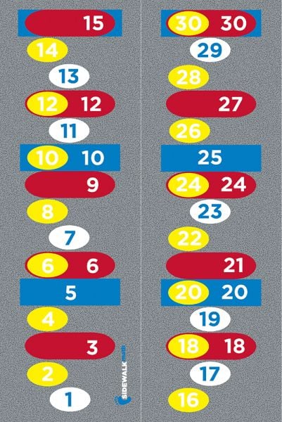 FLAGSHIP SIDEWALK MATH COUNTING BY #1-30 40"X120"