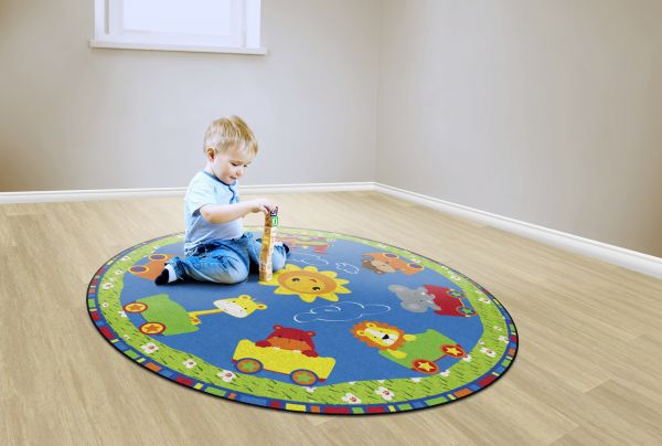 FLAGSHIP Cutie Train Nursery School Rug 10' RND