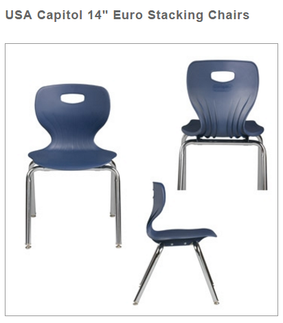 USA Capitol 14" Euro Stacking Chairs