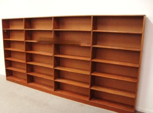 Tesco Solid Oak Single Face Library Shelving 12" x 36" x 72" Adder Canopy or Continuous Top