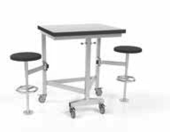 Palmer Hamilton 2 Seat Rally Table with Smartedge (No drip) top, wooden seats and casters