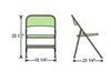 National Public Seating Folding Chair with 3 cross braces